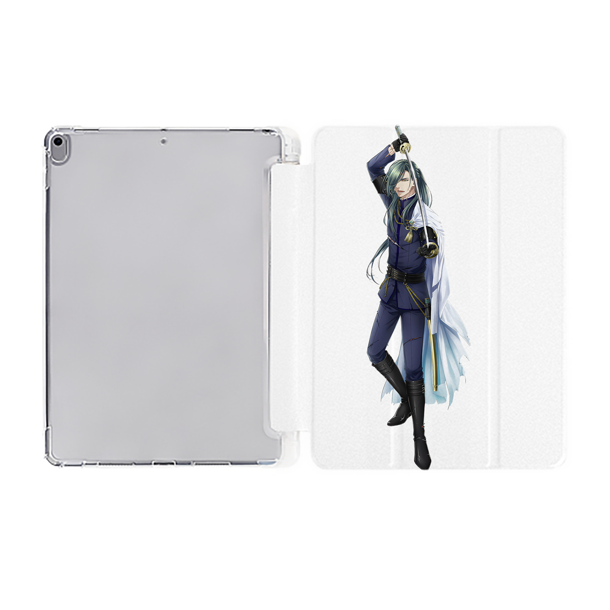 （画像用） 刀剣乱舞 Touken Ranbu IPad ケース ペン収納付き 三つ折りスタンド PUレザー×シリコン 対応機種9.5/10.5/10.9インチ